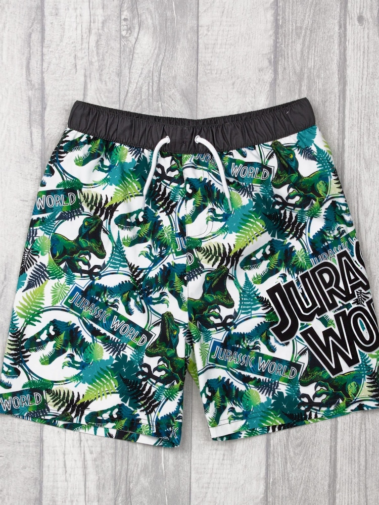 Vanilla Underground Green Jurassic World Licensing Swim Shorts - Image 1 of 5