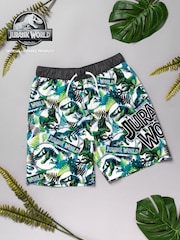 Vanilla Underground Green Jurassic World Licensing Swim Shorts - Image 2 of 5