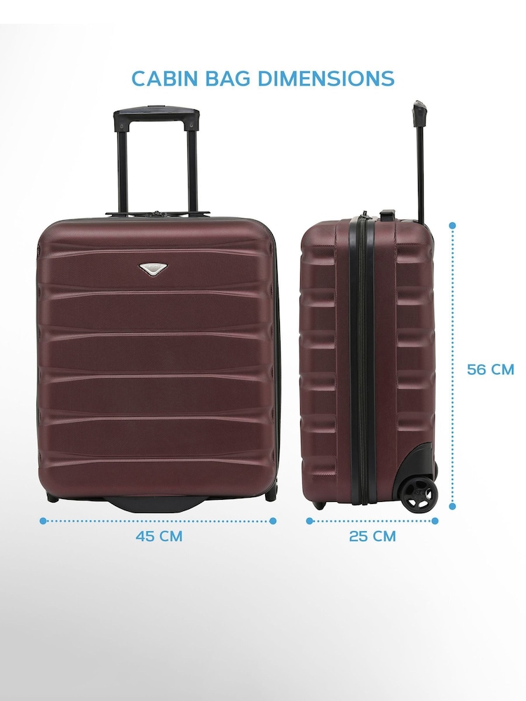 Rouge - Valise rigide en ABS Flight Knight 56x45x25cm EasyJet Overhead 2 avec roulettes, bagages à main - Image 2 of 9
