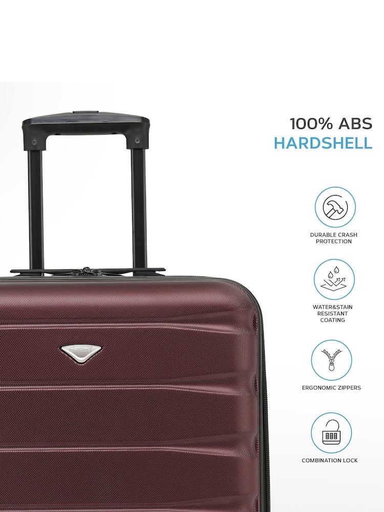 Rouge - Valise rigide en ABS Flight Knight 56x45x25cm EasyJet Overhead 2 avec roulettes, bagages à main - Image 3 of 9