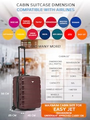 Rouge - Valise rigide en ABS Flight Knight 56x45x25cm EasyJet Overhead 2 avec roulettes, bagages à main - Image 9 of 9