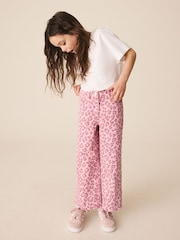 Pink, Animal-Print - Jeans mit weitem Bein (3–16 Jahre) - Bild 1 von 4