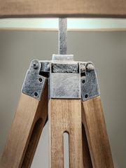Grey Bronx Wood Tripod Floor Lamp - Image 3 of 8