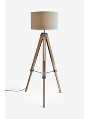 Grey Bronx Wood Tripod Floor Lamp - Image 5 of 8
