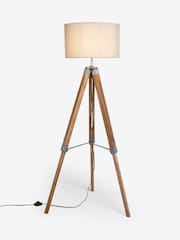 Grey Bronx Wood Tripod Floor Lamp - Image 6 of 8