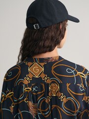 GANT Relaxed Fit Blue Rope Print Shirt Dress - Image 4 of 5