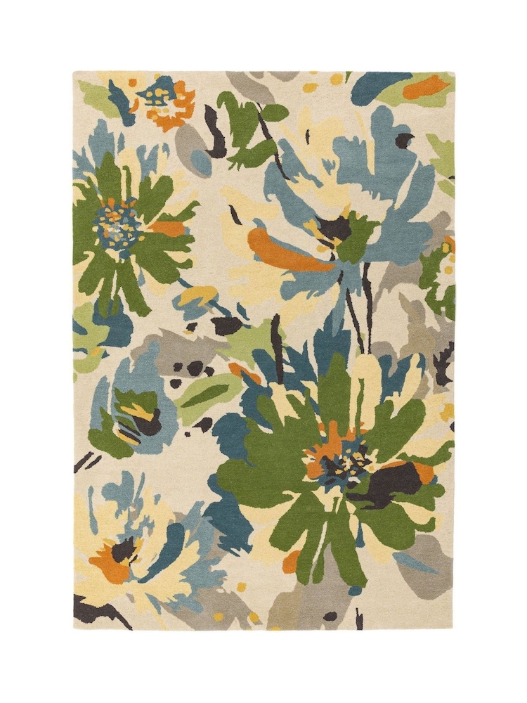 Asiatic Rugs Green Reef Wool Floral Rug - Image 1 of 4