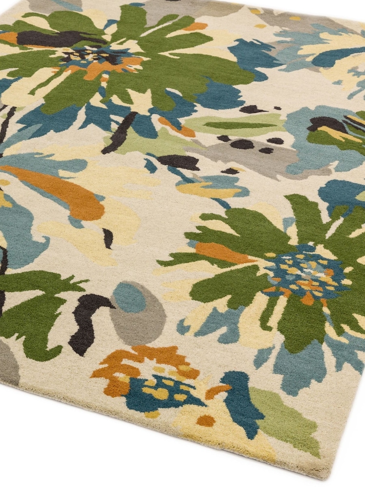 Asiatic Rugs Green Reef Wool Floral Rug - Image 2 of 4