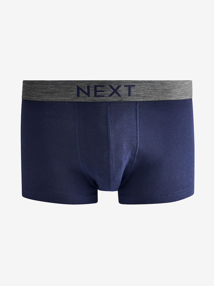 Grau/Marineblau - Regulär - Hipster Boxers aus 100 % Baumwolle im 4er-Pack - Image 3 of 7