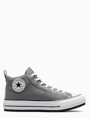Converse Grey Malden Street Mid Leather Trainers - Image 1 of 8