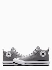 Converse Grey Malden Street Mid Leather Trainers - Image 4 of 8