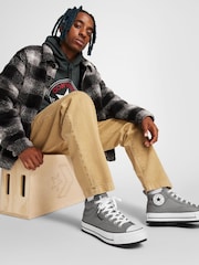 Converse Grey Malden Street Mid Leather Trainers - Image 6 of 8