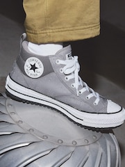 Converse Grey Malden Street Mid Leather Trainers - Image 8 of 8