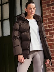 Chocolate Brown Elements Waterproof Short Padded Coat - Image 1 of 10