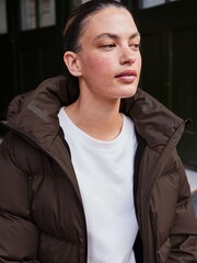 Chocolate Brown Elements Waterproof Short Padded Coat - Image 6 of 10