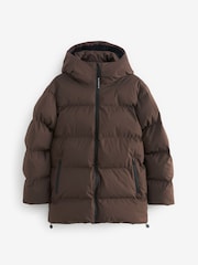 Chocolate Brown Elements Waterproof Short Padded Coat - Image 7 of 10