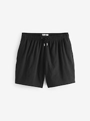 Black Seersucker Plain Premium Swim Shorts - Image 7 of 12