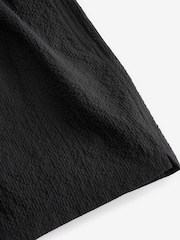 Black Seersucker Plain Premium Swim Shorts - Image 8 of 12