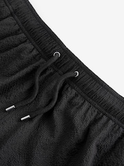 Black Seersucker Plain Premium Swim Shorts - Image 9 of 12