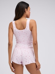 Boux Avenue Pink Floral Ribbed Short Pyjamas Set - Image 2 of 6