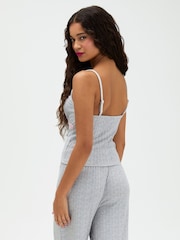 Boux Avenue Grey Pointelle Lace Long Pyjamas Set - Image 3 of 6