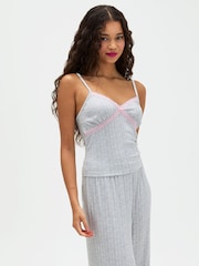 Boux Avenue Grey Pointelle Lace Long Pyjamas Set - Image 5 of 6