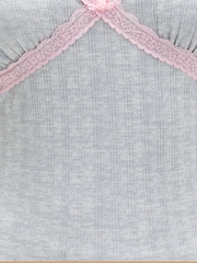 Boux Avenue Grey Pointelle Lace Long Pyjamas Set - Image 6 of 6