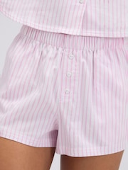 Boux Avenue Pink Striped Cotton Short Pyjamas Set - Image 3 of 6