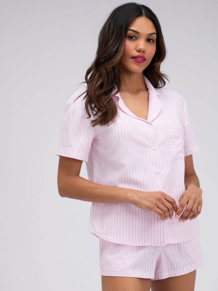 Boux Avenue Pink Striped Cotton Short Pyjamas Set - Image 7 of 7 Boux Avenue Pink Striped Cotton Short Pyjamas Set - Image 7 of 7