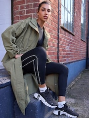 Khaki Green Longline Shower Resistant Raincoat - Image 2 of 8