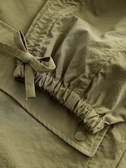 Khaki Green Longline Shower Resistant Raincoat - Image 7 of 8