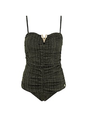 Seaspray Athena Metallic Gathered Bandeau Green Swimsuit - Image 5 of 5