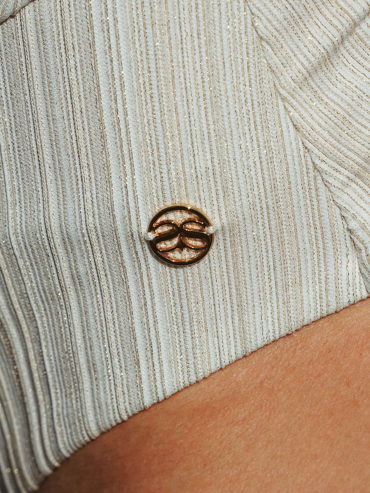 Seaspray Gold Athena Metallic Mock Wrap Strap Swimsuit - Image 2 of 3