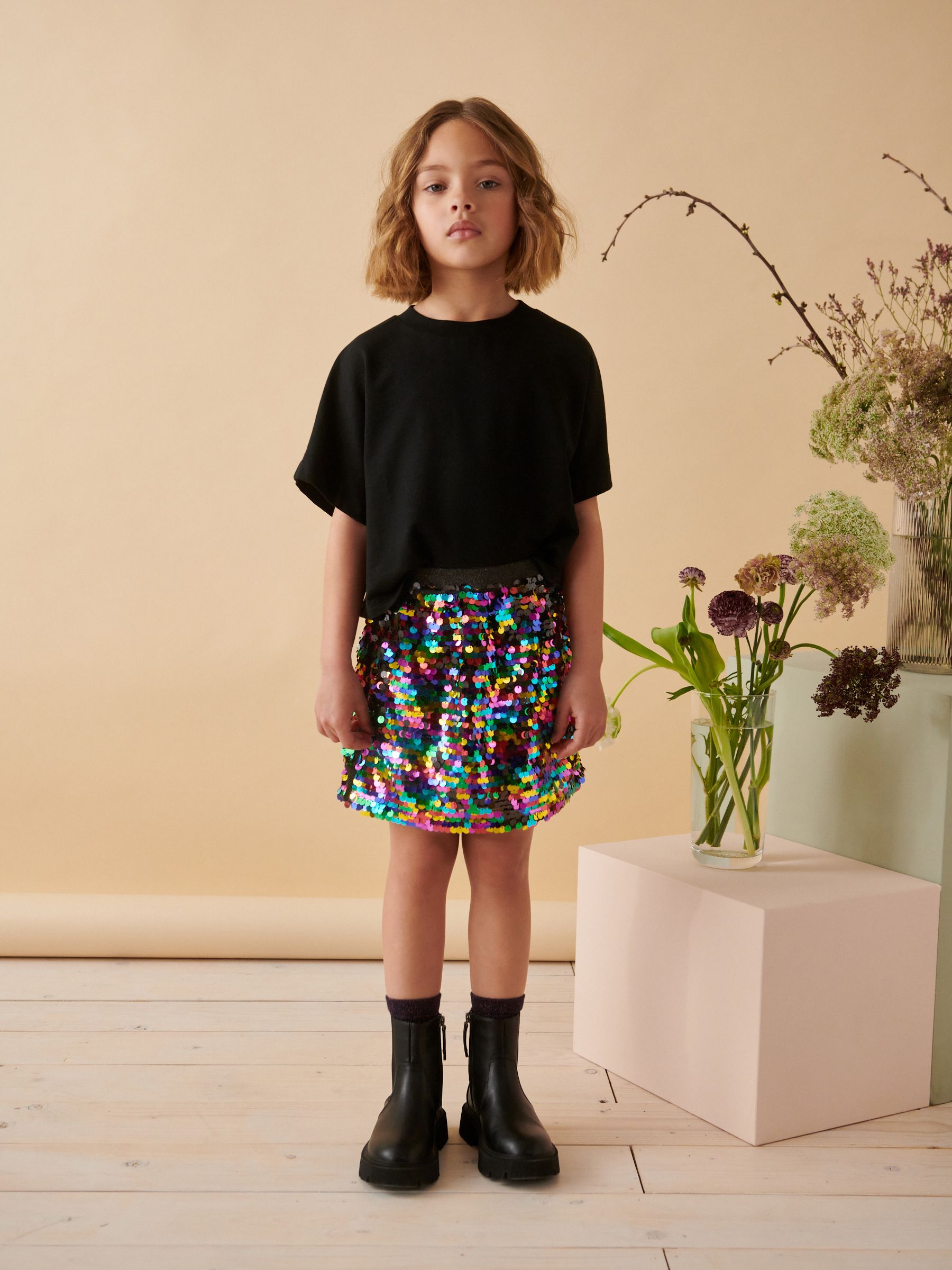 Buy Multi Rainbow Sequin Skirt 3 16yrs from Next Luxembourg