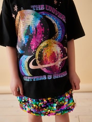 Multi Rainbow Sequin Skirt (3-16yrs) - Image 5 of 8