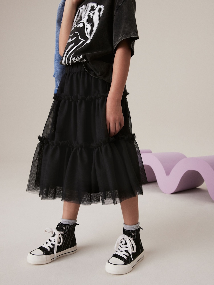Black Mesh Skirt (3-16yrs) - Image 1 of 7 Black Mesh Skirt (3-16yrs) - Image 1 of 7