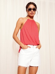 Friends Like These Pink Rope Detail Textured Halter Top - Image 2 of 4