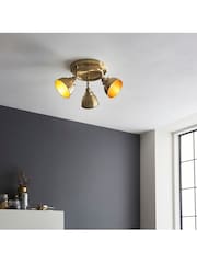 Gallery Home Brass Round Thomas Flush Ceiling Spotlight - Image 1 of 3