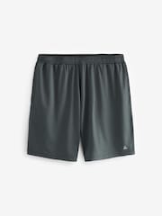 Slate Grey Textured Active Gym Shorts - Image 6 of 9