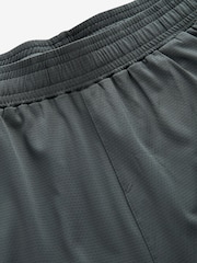 Slate Grey Textured Active Gym Shorts - Image 7 of 9