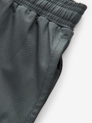 Slate Grey Textured Active Gym Shorts - Image 9 of 9