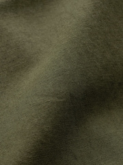 Green Cuban Collar Linen Blend Short Sleeve Shirt - Image 7 of 7