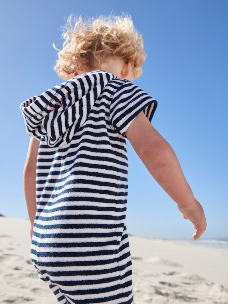 Navy Stripe Towelling All-In-One (3mths-7yrs) - Image 2 of 7 Navy Stripe Towelling All-In-One (3mths-7yrs) - Image 2 of 7