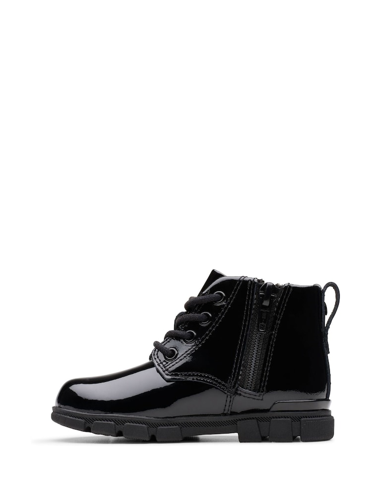 Clarks Black Standard Fit (F) Patent Evyn Charm Boots - Image 2 of 7