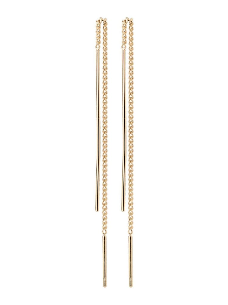 PILGRIM Gold Plated Tahoe Thread Chain Drop Earrings - Image 3 of 3