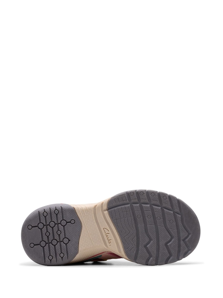 Clarks Red Standard Fit (F) Combi Feather Pace Trainers - Image 7 of 7