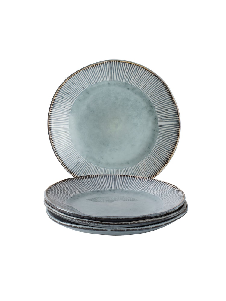 Dutch Rose Blue Set of 4 Dinner Plates Set of 4 Dinner Plates - Image 2 of 4