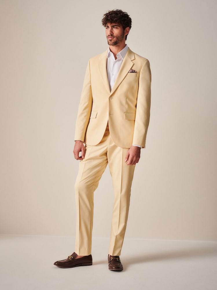Yellow Slim Fit Motionflex Stretch Suit Trousers - Image 2 of 9 Yellow Slim Fit Motionflex Stretch Suit Trousers - Image 2 of 9