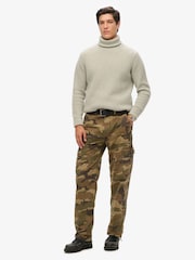 Superdry US Woodland Camo 100% Cotton Baggy Cargo Trousers - Image 1 of 6