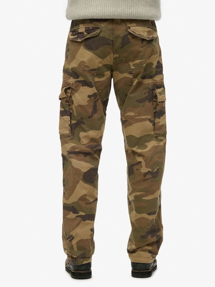 Superdry US Woodland Camo 100% Cotton Baggy Cargo Trousers - Image 2 of 6
